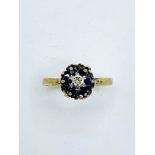 18ct gold diamond and sapphire ring