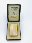 Gold plated lighter by S T Dupont, in original case