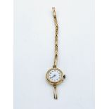 9ct gold case ladies' wrist watch on 9ct gold strap, going