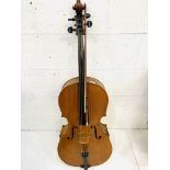 4/4 unnamed 'Cello; P&H 60cm bow; and soft case