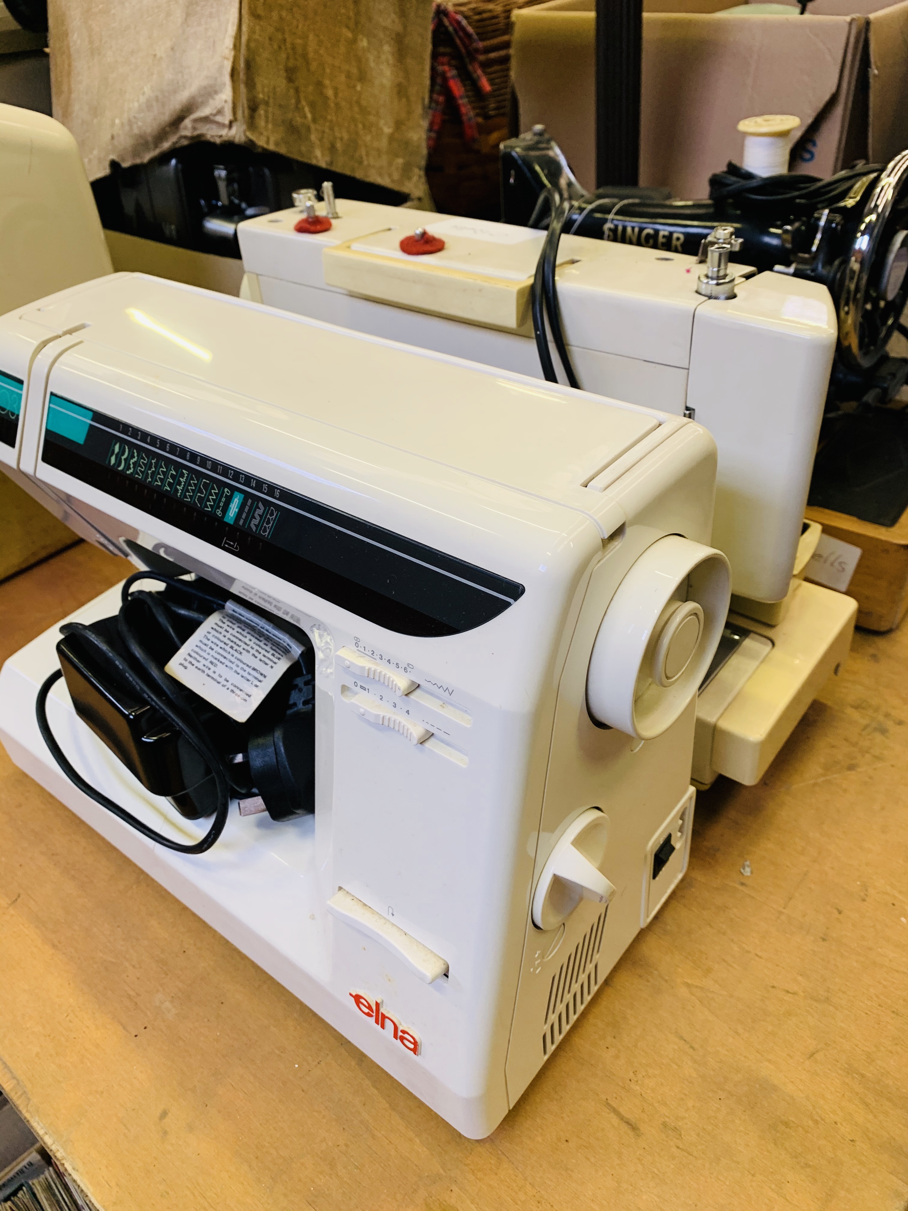 Elna 3003 electric sewing machine with one other machine. - Image 2 of 3
