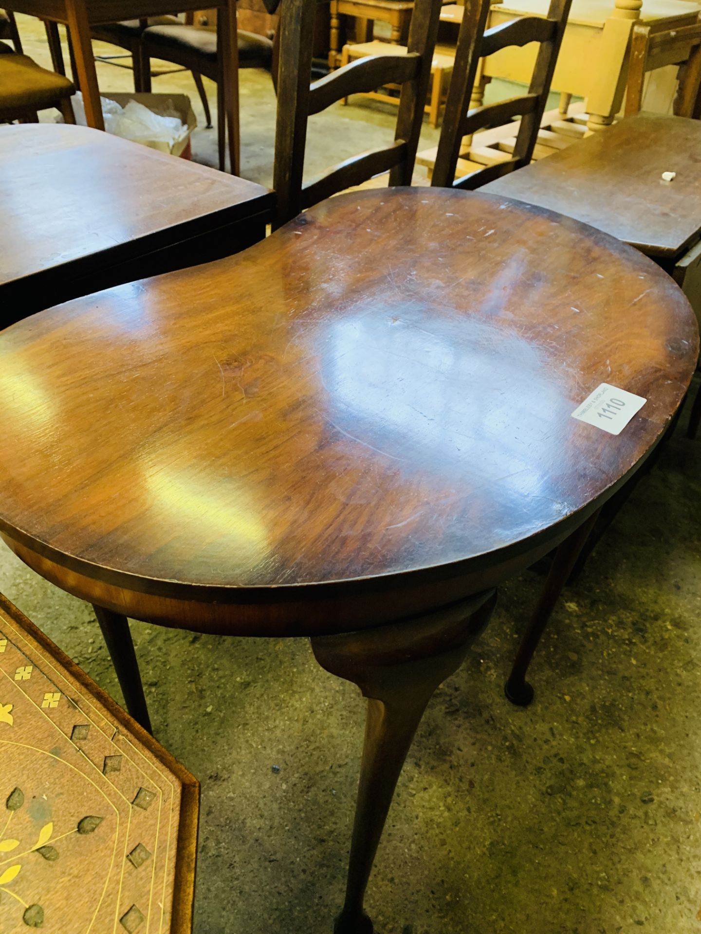 Mahogany kidney shaped occasional table. - Image 2 of 3