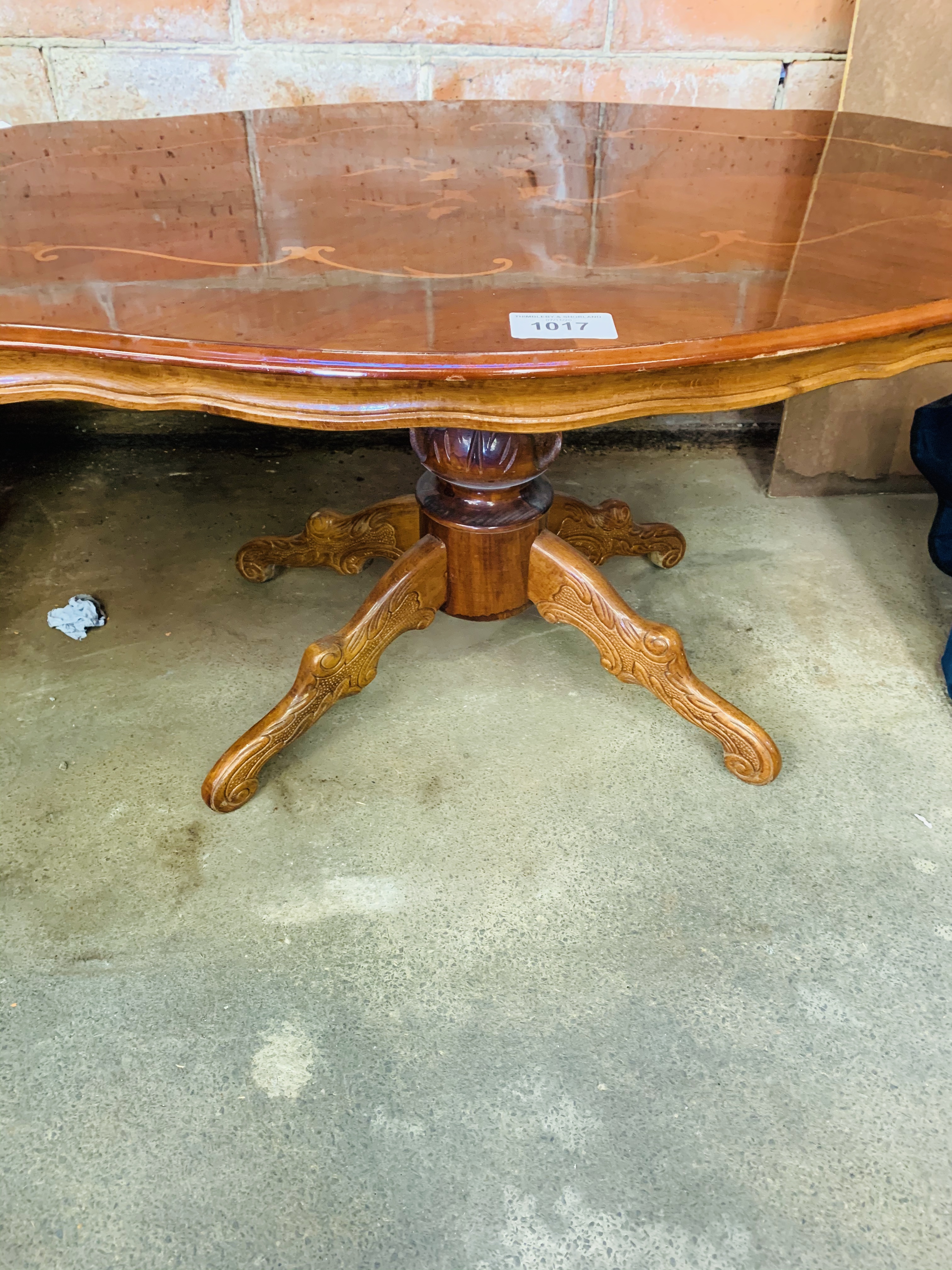 Inlaid Italian coffee table. - Image 2 of 3