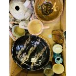 A collection of studio pottery.