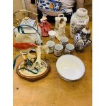 Four Wedgwood items and other china items.