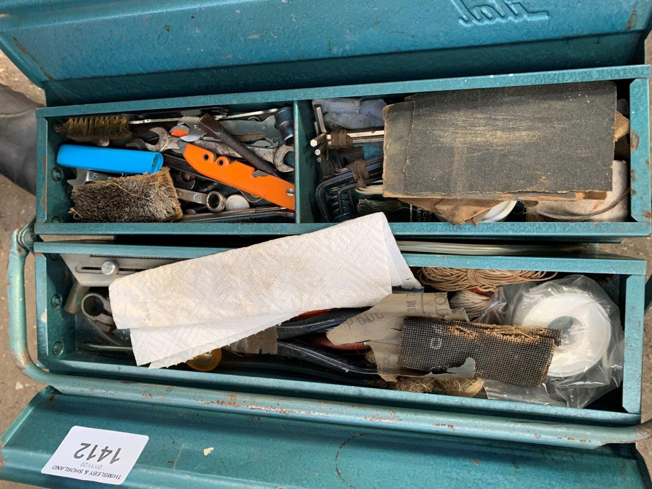 Metal tool box and contents.