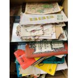 Box containing a large quantity of ordnance survey maps.