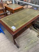 Dropside occasional table with leather skiver, and a dropside sofa table with leather skiver