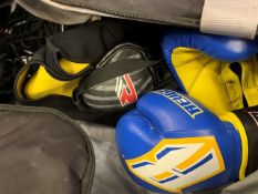 Holdall containing a quantity of boxing gear, gloves, shoes, shorts and top.