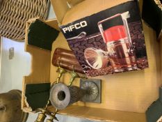 Pifco model 1540 red dome torch in box, and other items