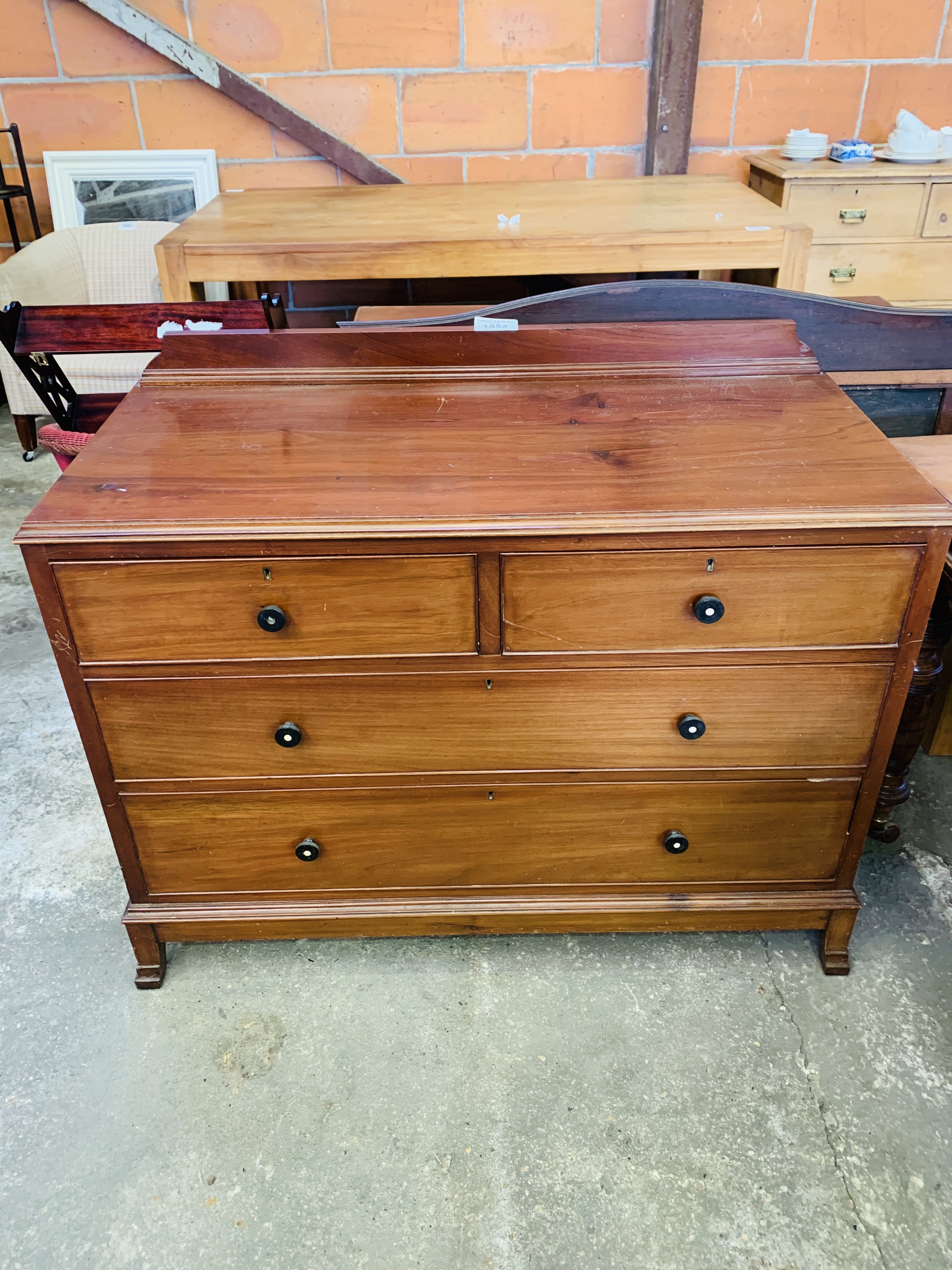 Mahogany chest over two over two graduated drawers. - Image 2 of 3