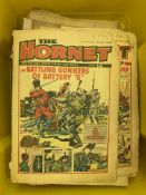 Box of Hornet comics from 1960's; and a box of Dr Who games and books.