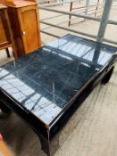 Black lacquered oriental style low table.