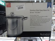 Stainless steel stock pot. This item carries VAT.
