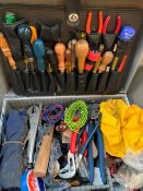 Large quantity of tools in a flight case.