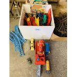 Box of wooden toys