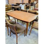 Danish 'Vanson' 1950's teak extendable table together with 3 chairs and 2 carvers.