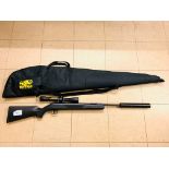 Hammerli Black Force 800 .22 Air Rifle, with scope and suppressor
