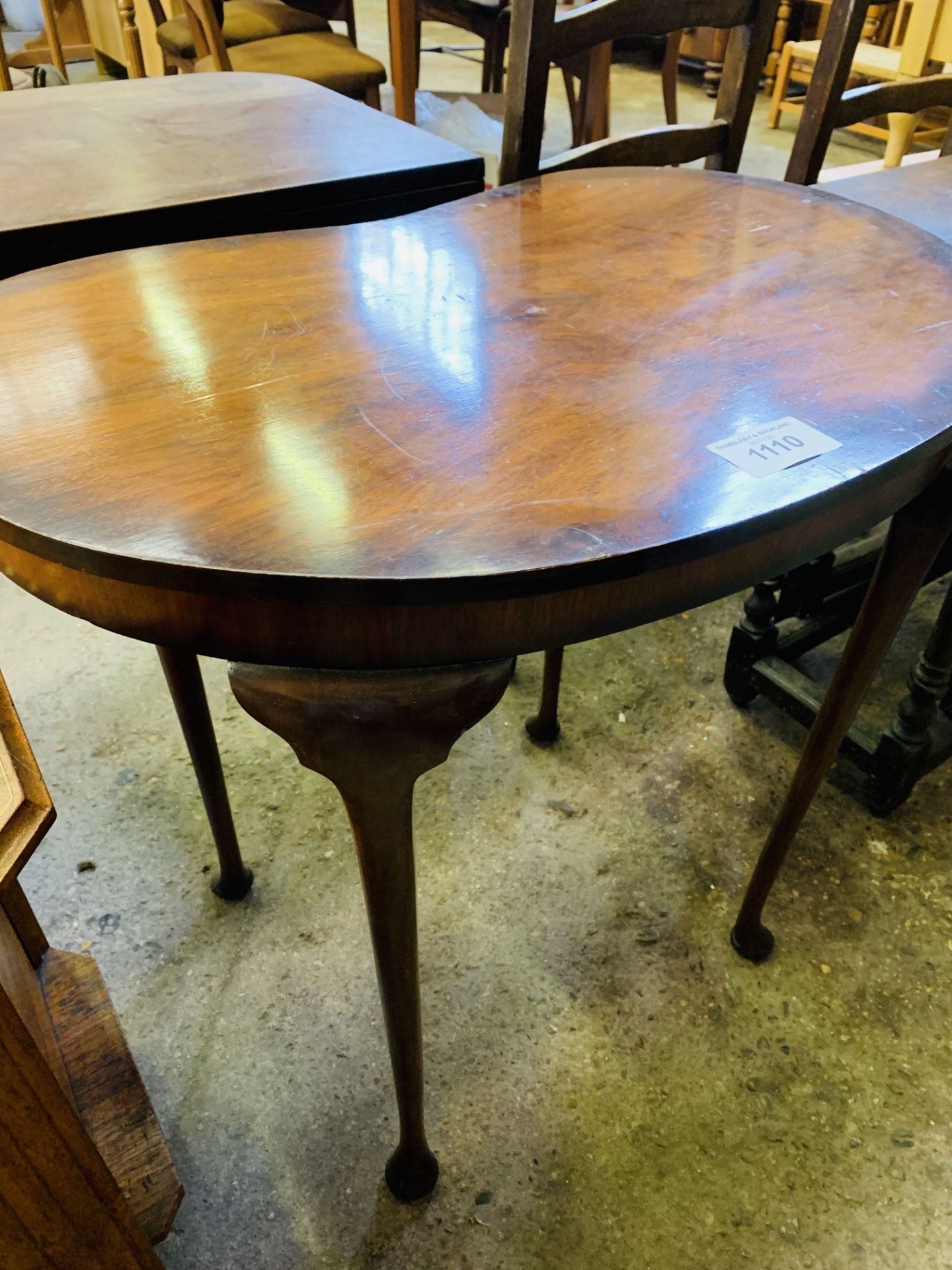 Mahogany kidney shaped occasional table. - Image 3 of 3