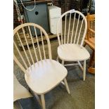 3 Windsor style chairs and 2 pine chairs