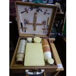 Stadium' 1950's picnic set in original case; together with an Army and Navy stores picnic set