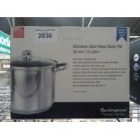 Stainless steel stock pot. This item carries VAT.