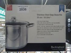 Stainless steel stock pot. This item carries VAT.