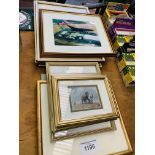 Four framed and glazed prints of birds, four limited edition framed and glazed prints