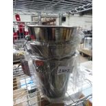 3 stainless steel wine buckets. This item carries VAT.