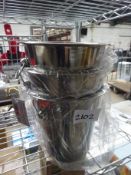 3 stainless steel wine buckets. This item carries VAT.