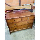 Mahogany chest over two over two graduated drawers.
