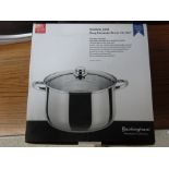 Stainless steel deep casserole pot. This item carries VAT.