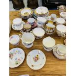 Quantity of teacups and saucers together with two Victorian teapots and quantity of Johnson Bros pla