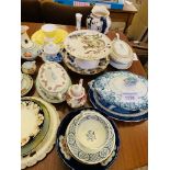 Quantity of decorative china including cups and saucers.