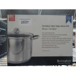 Stainless steel stock pot. This item carries VAT.