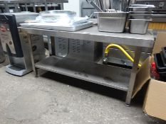 Low stainless steel prep table