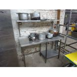 Stainless steel prep table with over shelf