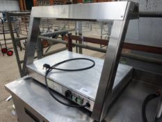 Lincat heated tabletop food display with gantry.