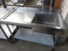 Single sink single drainer with under shelf