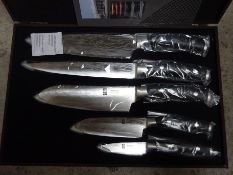 Damascus 5pc knife set