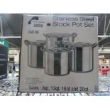 4 stainless steel cooking pots