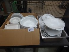 2 boxes of white china