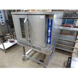 Falcon natural gas convection oven on mobile stand.