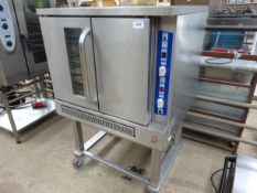 Falcon natural gas convection oven on mobile stand.