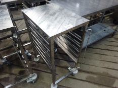 Stainless steel tray trolley