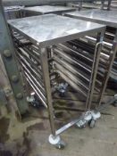 Stainless steel tray trolley