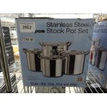 4 stainless steel cooking pots