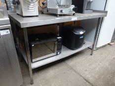 Stainless steel prep table with shelf