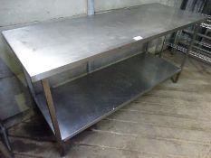 Stainless steel prep table and undershelf