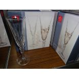 6 Melodia Crystal Champagne flutes.